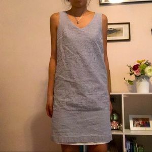 Merona Blue & White Stripped Shift V-Neck Dress XS